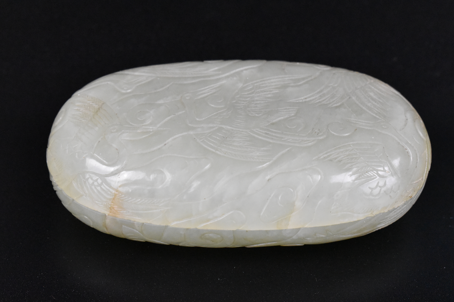 CHINESE JADE CARVED COVERED BOX 33a040