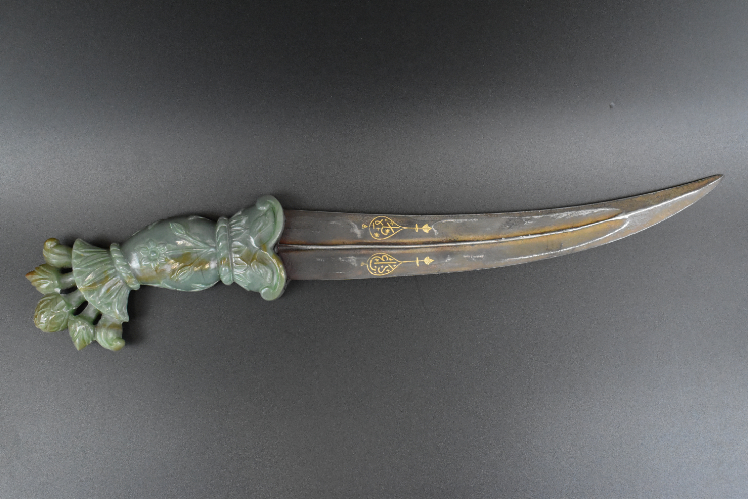 MUGHAL DAGGER W SPINACH JADE HANDLE  33a04d