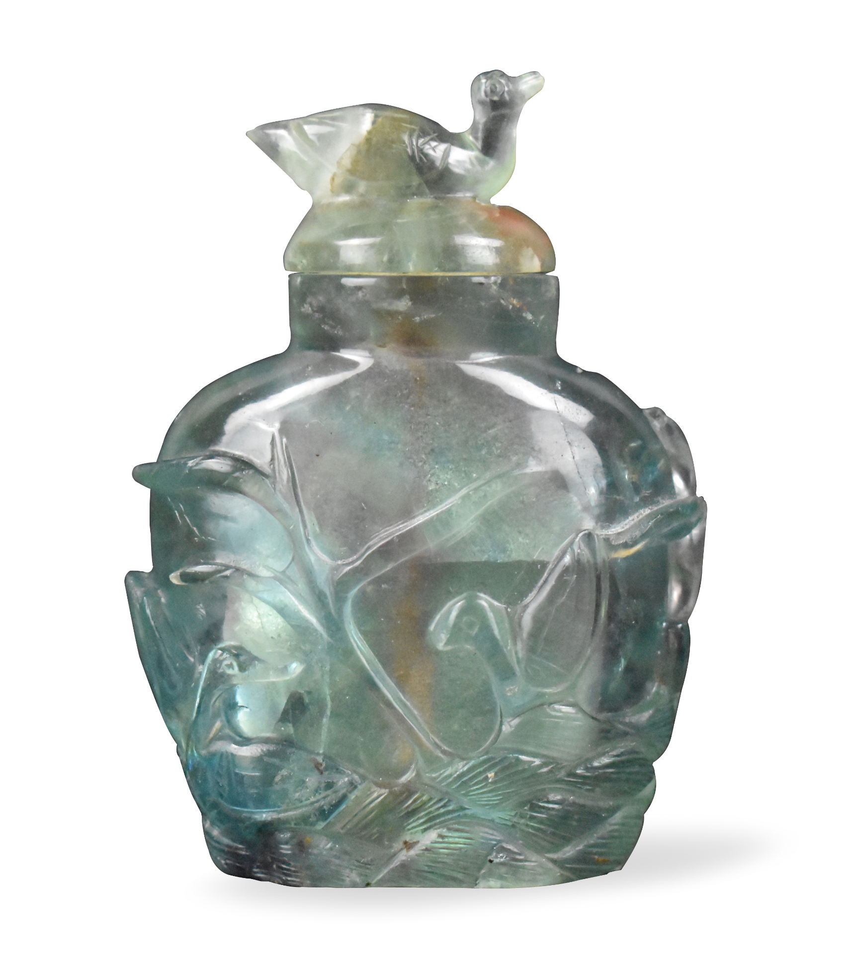 CHINESE FLUORITE CARVED SNUFF BOTTLE  33a063