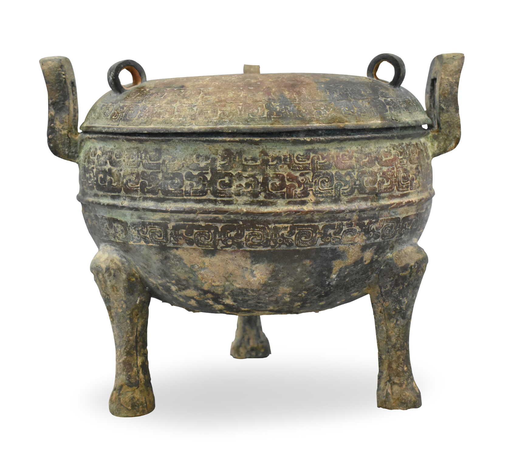 CHINESE BRONZE DING VESSEL COVER  33a067