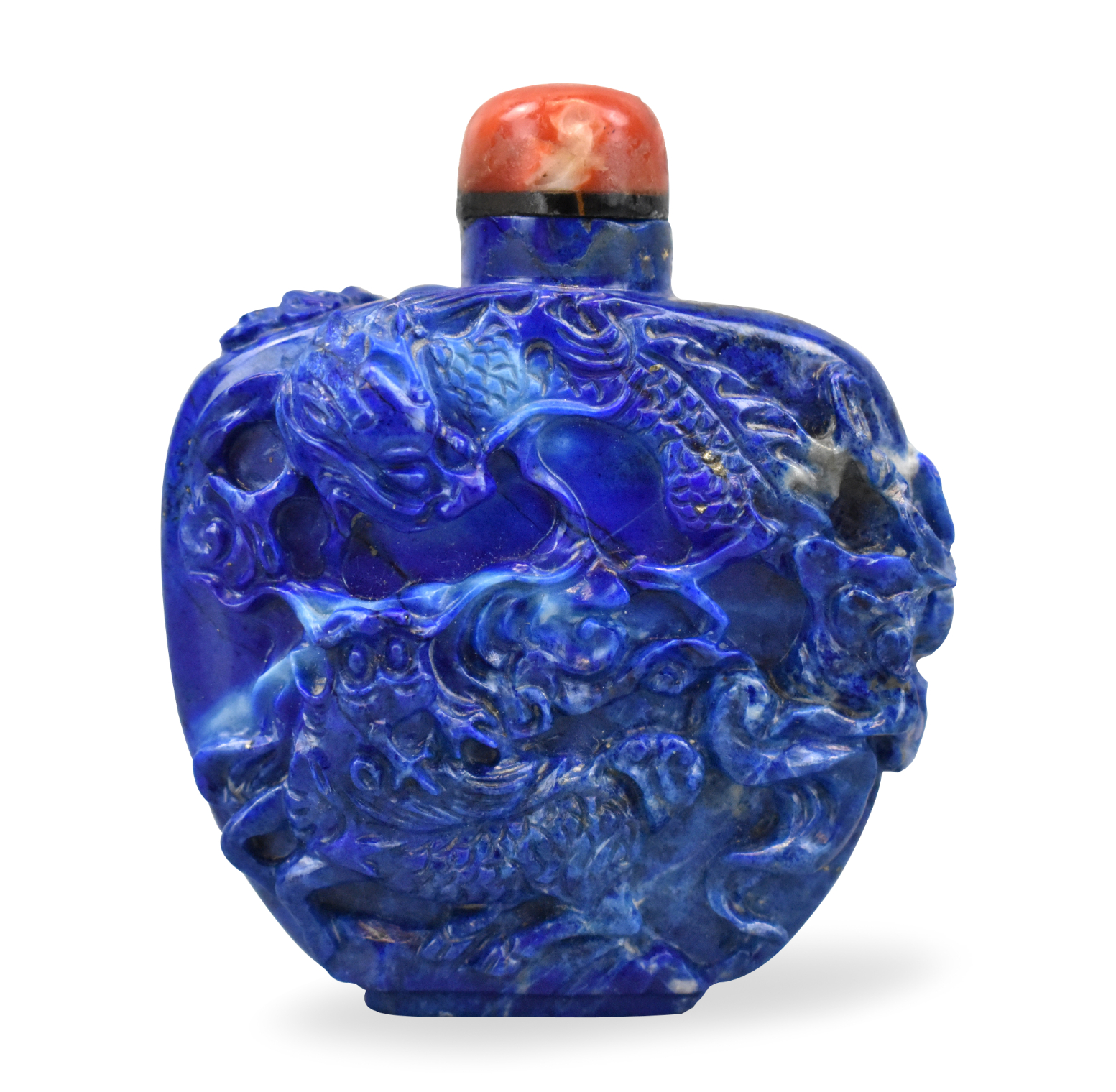 CHINESE LAPIS CARVED SNUFF BOTTLE  33a060