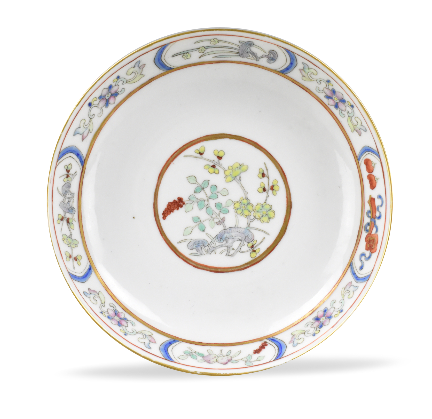 CHINESE ENAMELED FAMILLE ROSE PLATE
