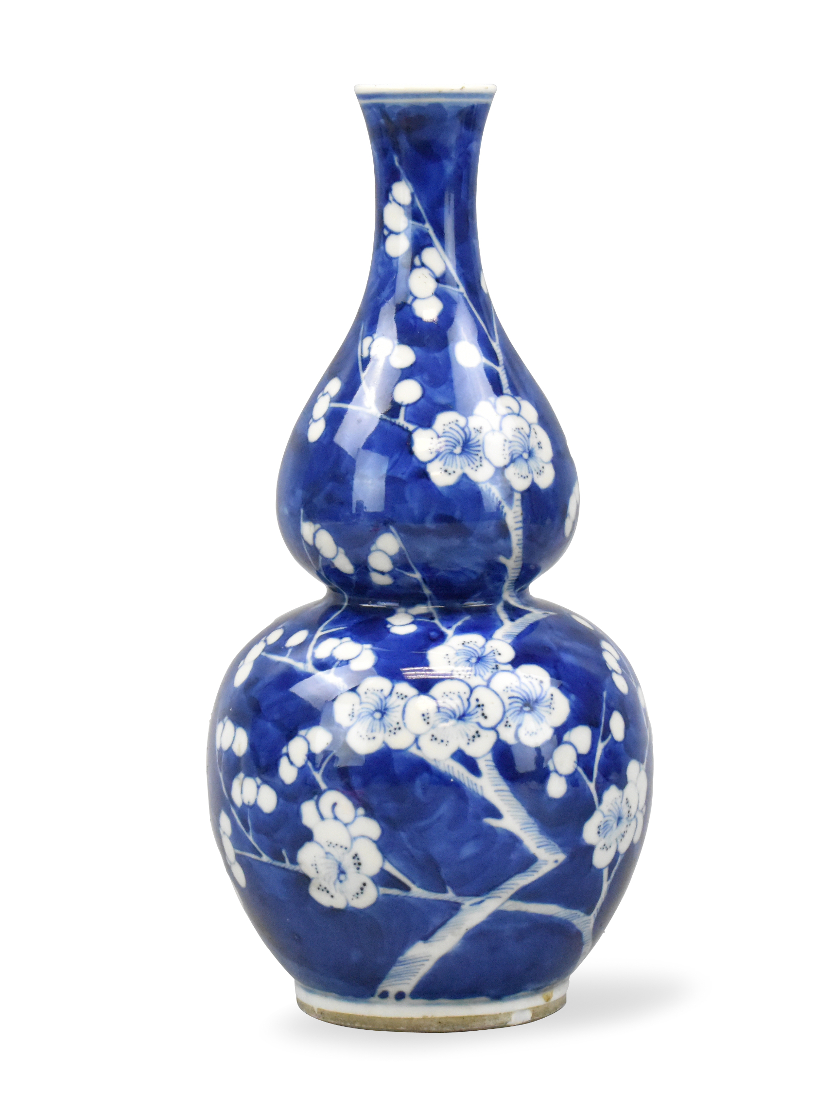 CHINESE BLUE & WHITE PRUNUS GOURD