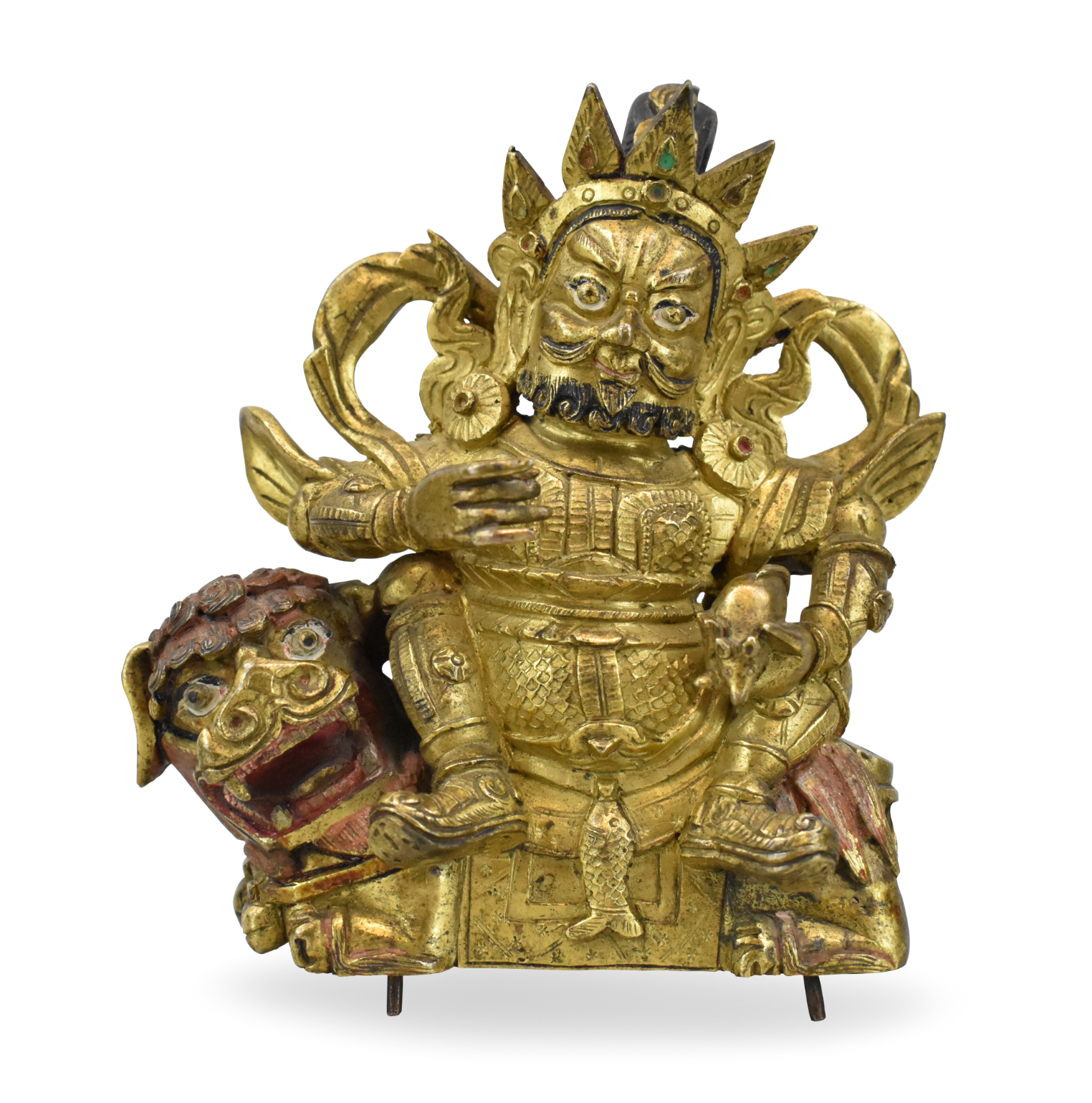 CHINESE GILT BRONZE FIGURE OF VAISHRAVANA 18TH 33a0c6