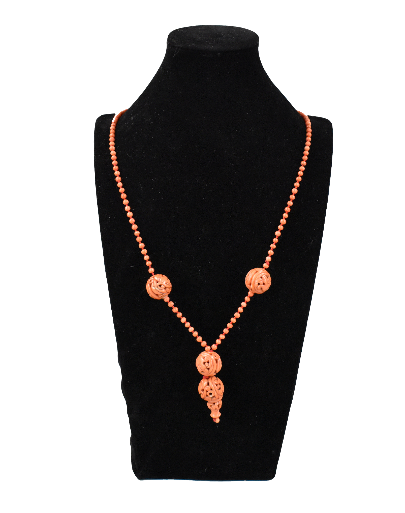 CHINESE CORAL NECKLACE QING DYNASTY 33a0d4