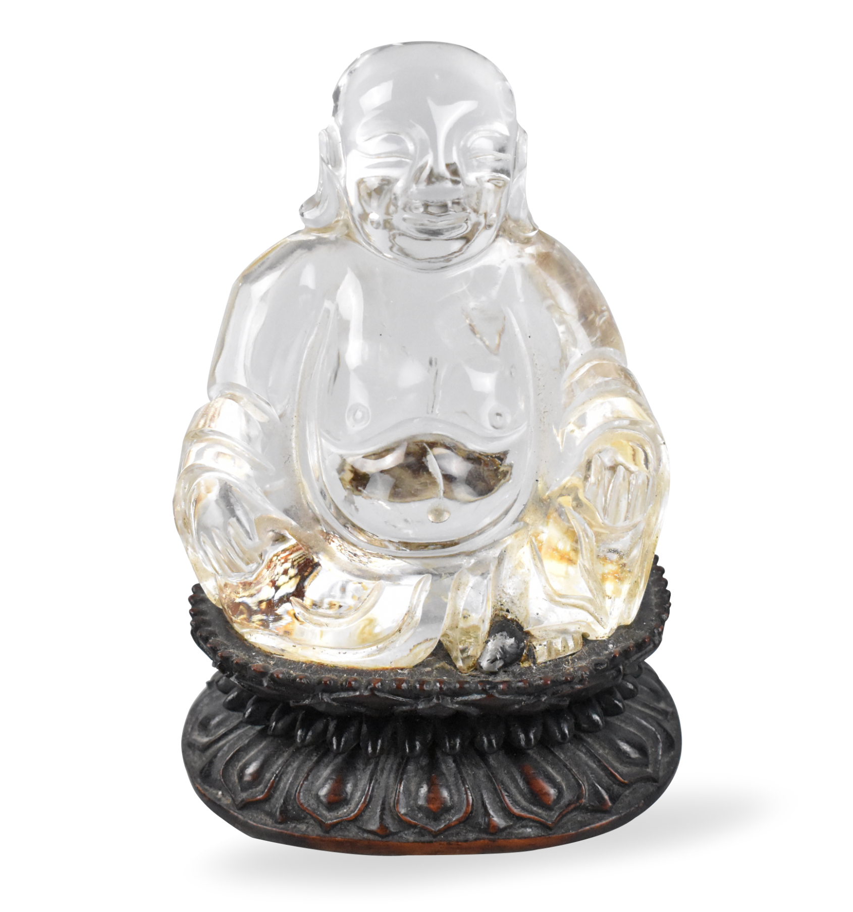 CHINESE ROCK CRYSTAL BUDDHA FIGURE 33a0d6