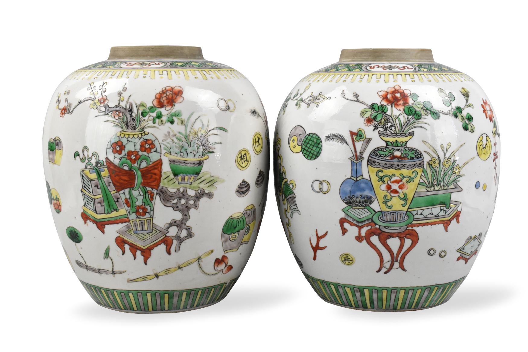 PAIR OF CHINESE FAMILLE VERTE JAR 33a0e5