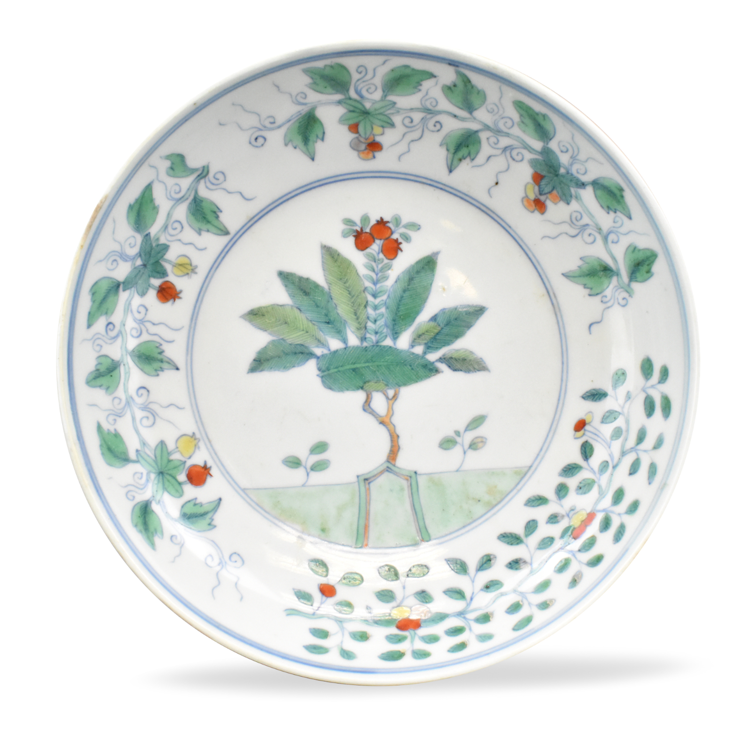 CHINESE DOUCAI GLAZED FLORAL PLATE  33a0ec