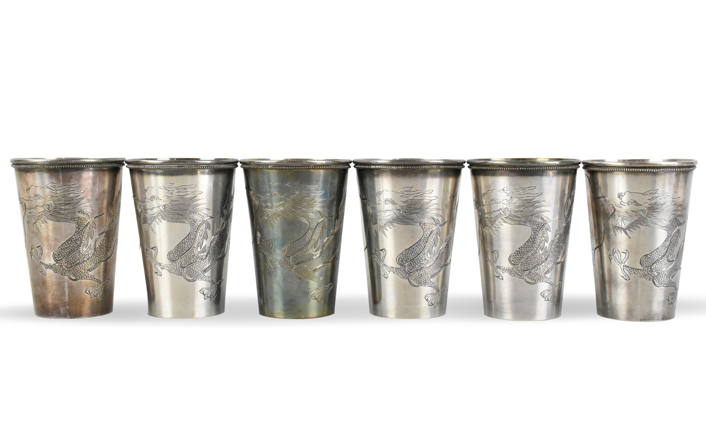 6 CHINESE SILVER CUP INCISED W/