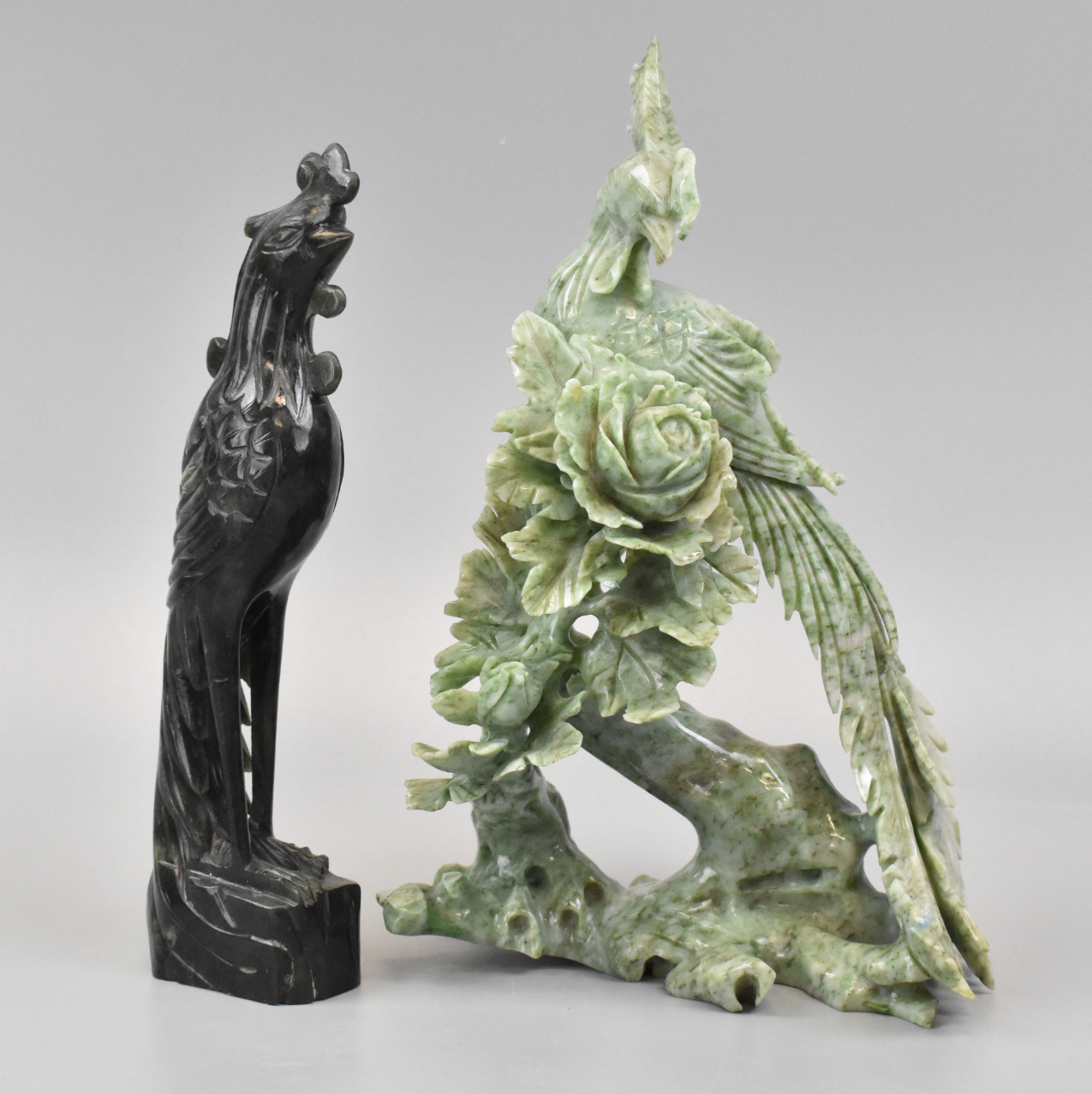 2 CHINESE JADEITE CARVING OF PEACOCKS 33a168