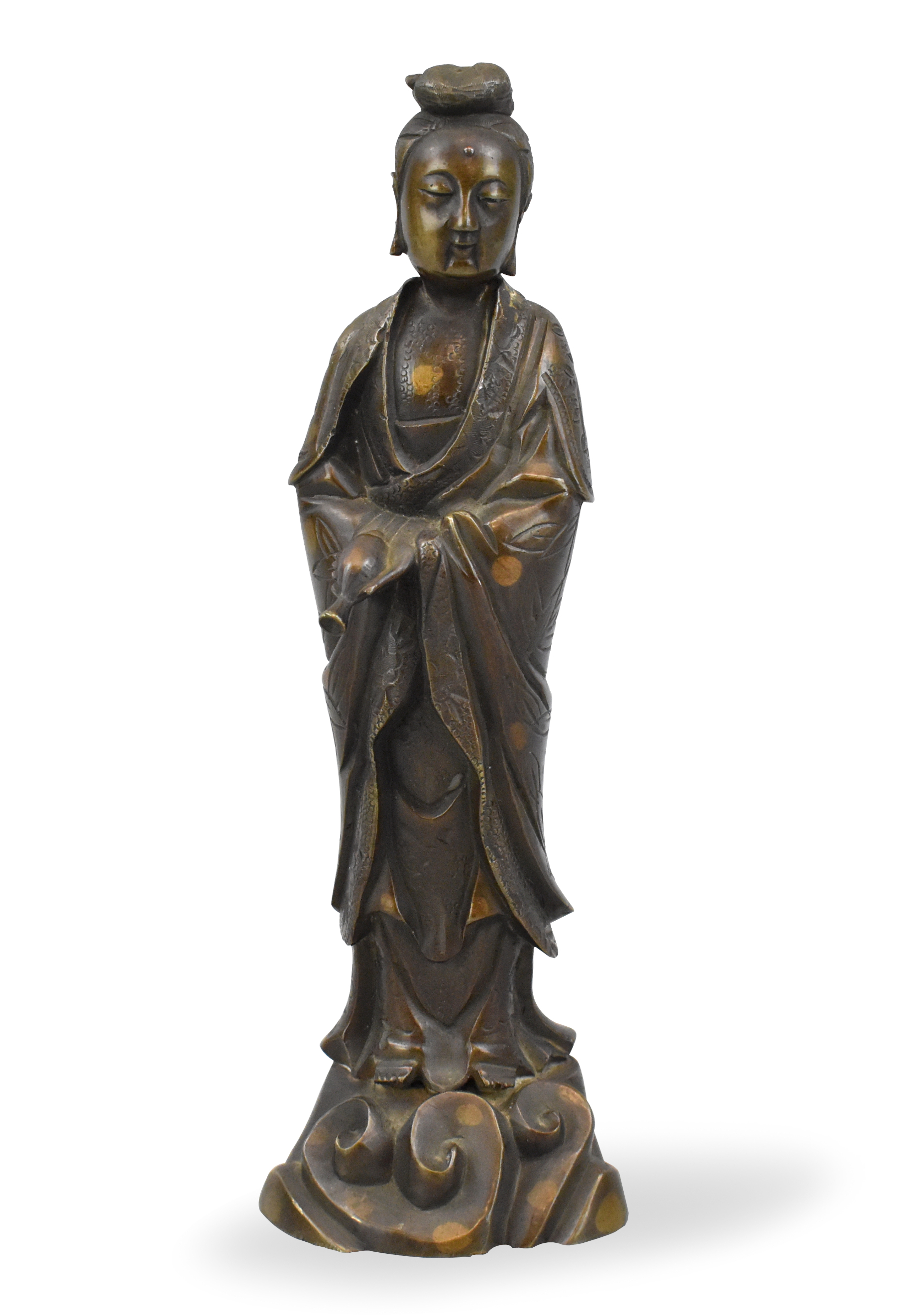 CHINESE BRONZE CAST GUANYIN FIGURE 19TH 33a163