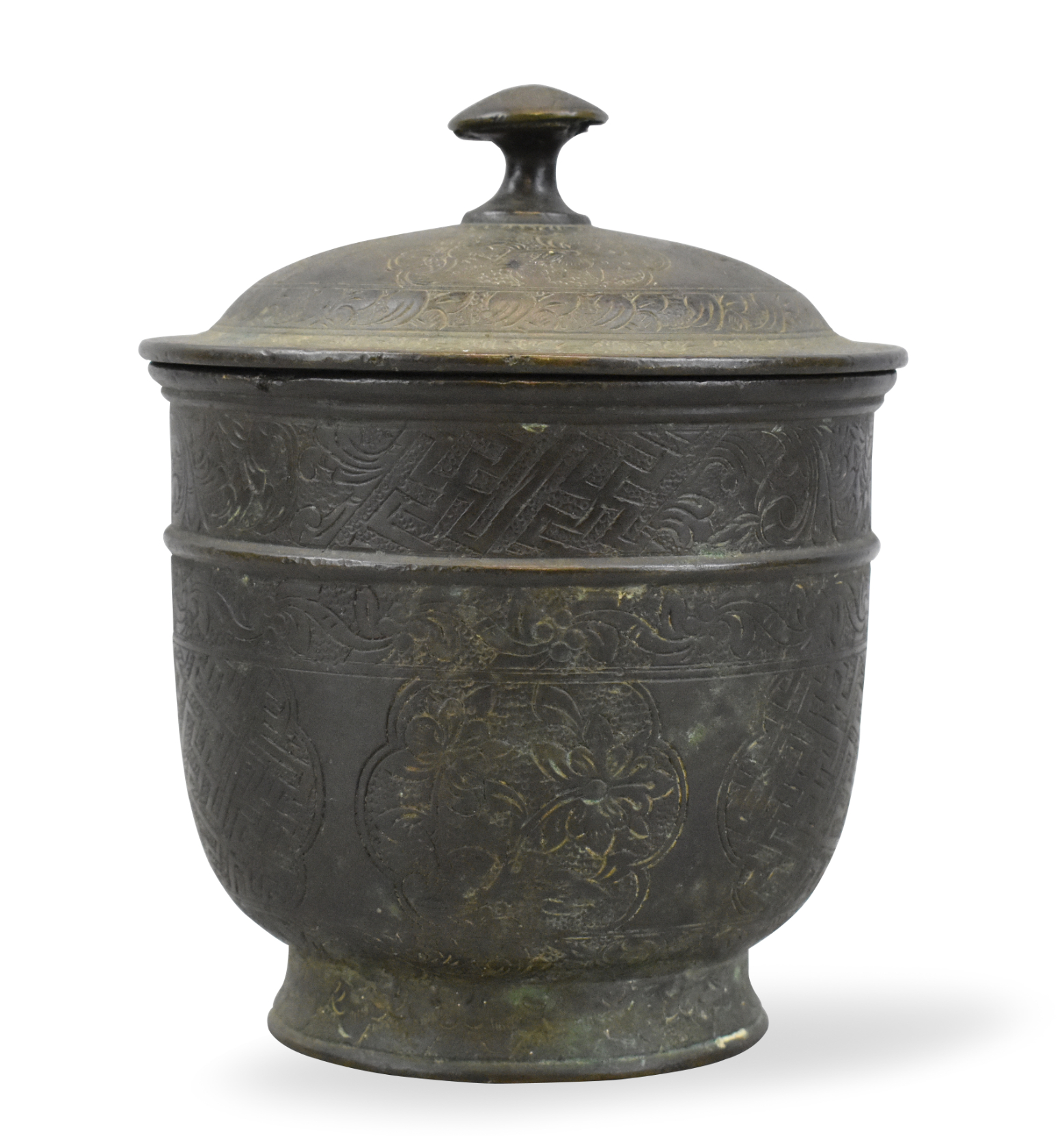 CHINESE BRONZE INCISED COVERED 33a164