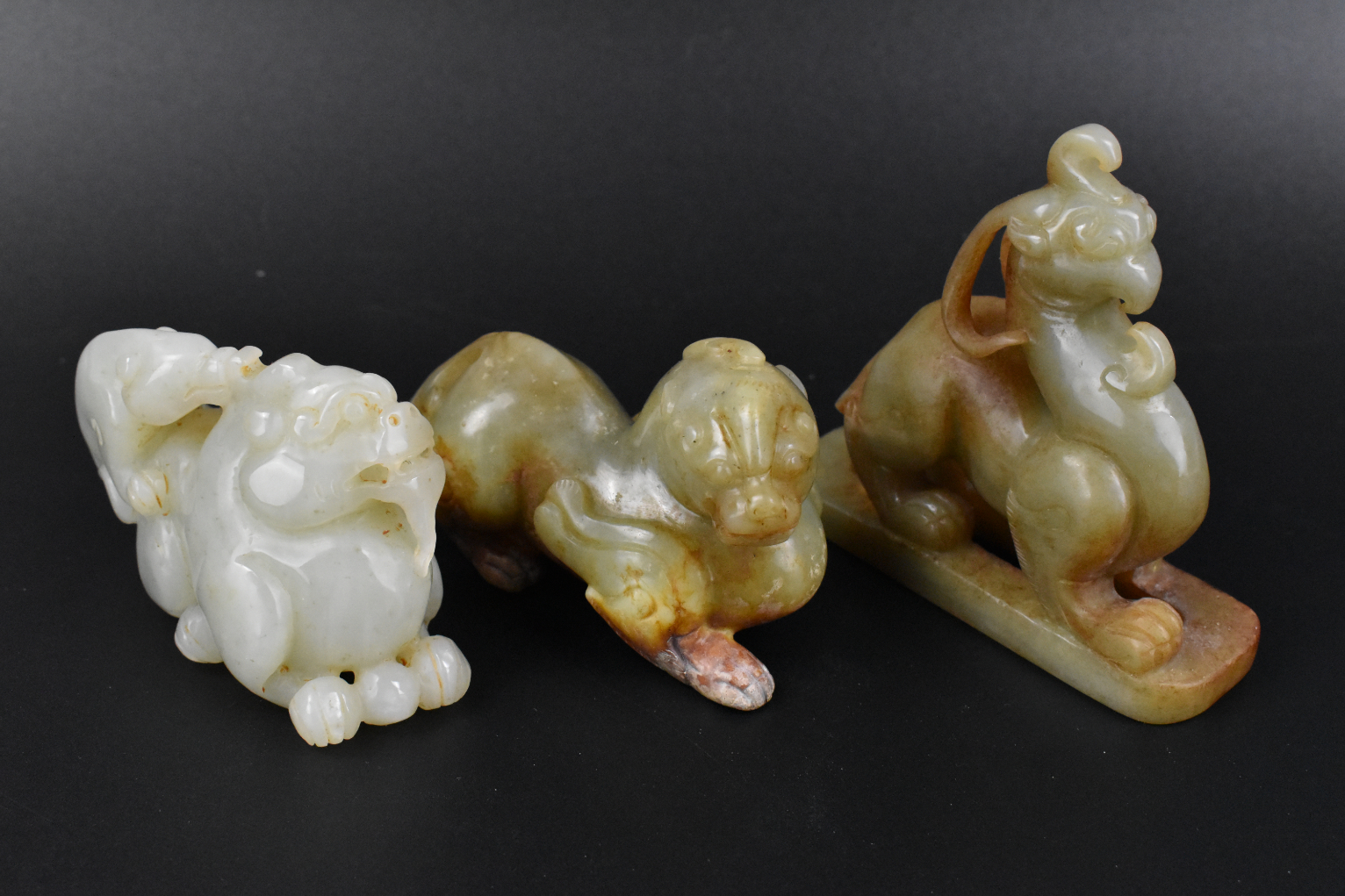 GROUP OF 3 CHINESE JADE CARVED 33a170