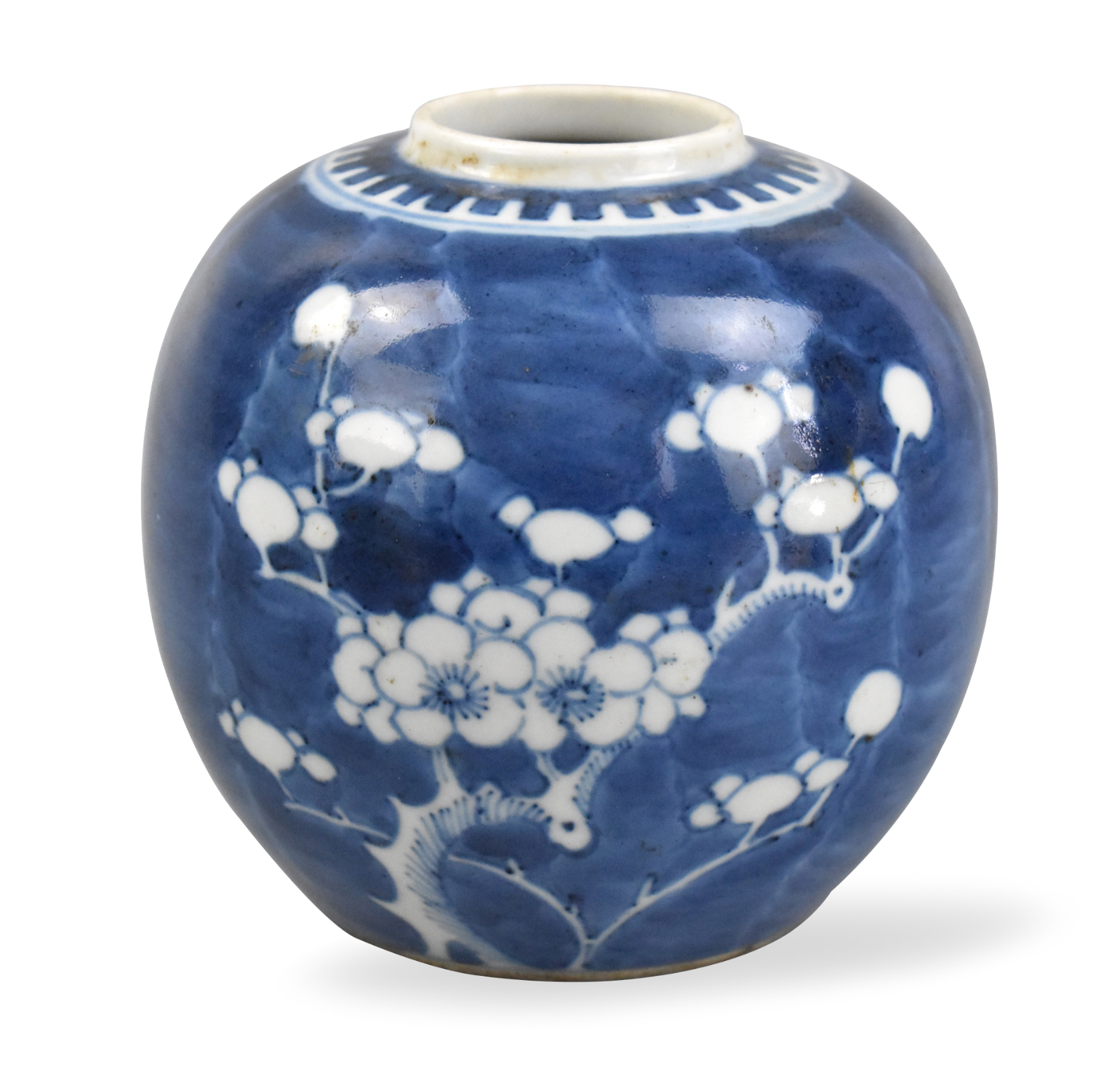 CHINESE BLUE WHITE PRUNUS JAR  33a177