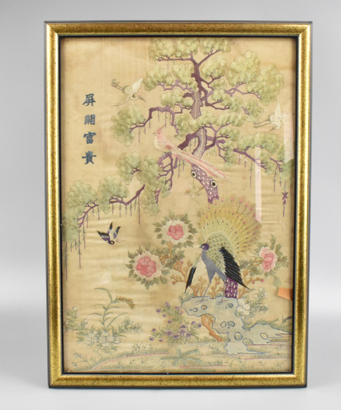 CHINESE EMBROIDERY PANEL OF BIRDS 33a19d