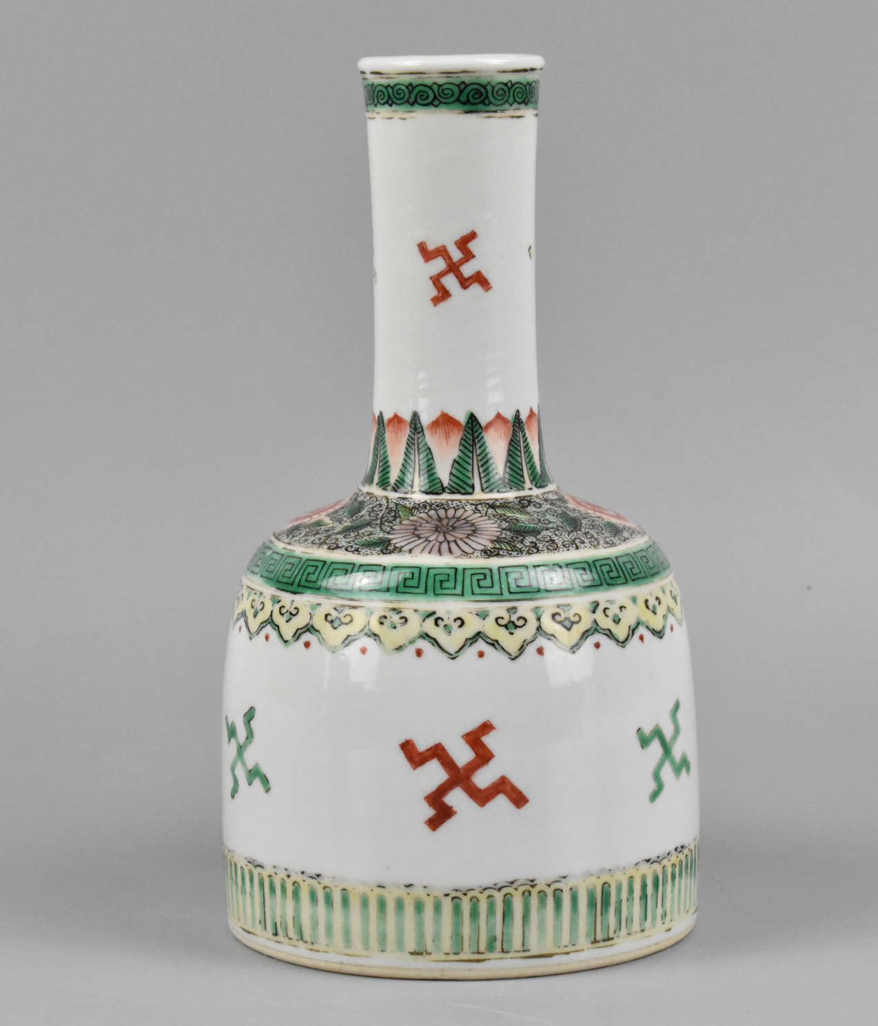 CHINESE FAMILLE VERTE MALLET VASE,KANGXI