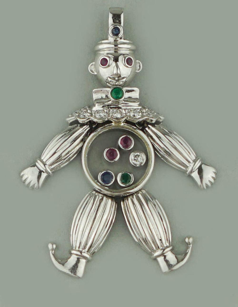 18K WHITE GOLD AND GEMSTONE ARTICULATING 33a1e4
