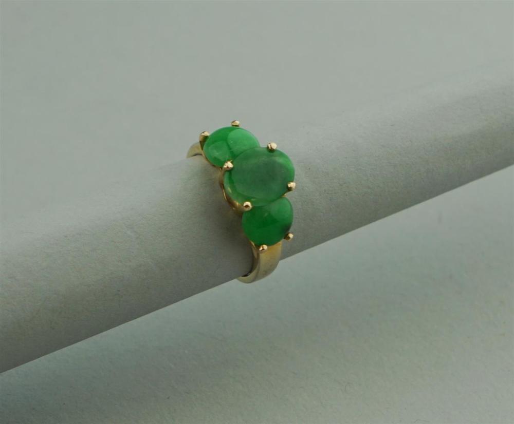 18K YELLOW GOLD AND JADE RING18K 33a1f3