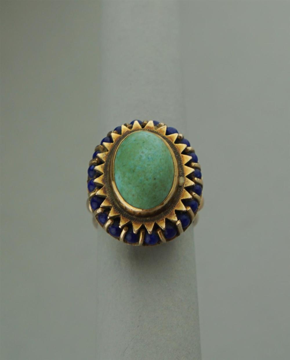 14K YELLOW GOLD AND TURQUOISE RING14K 33a213