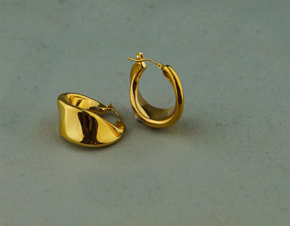 14K YELLOW GOLD WIDE HOOP EARRINGS14K