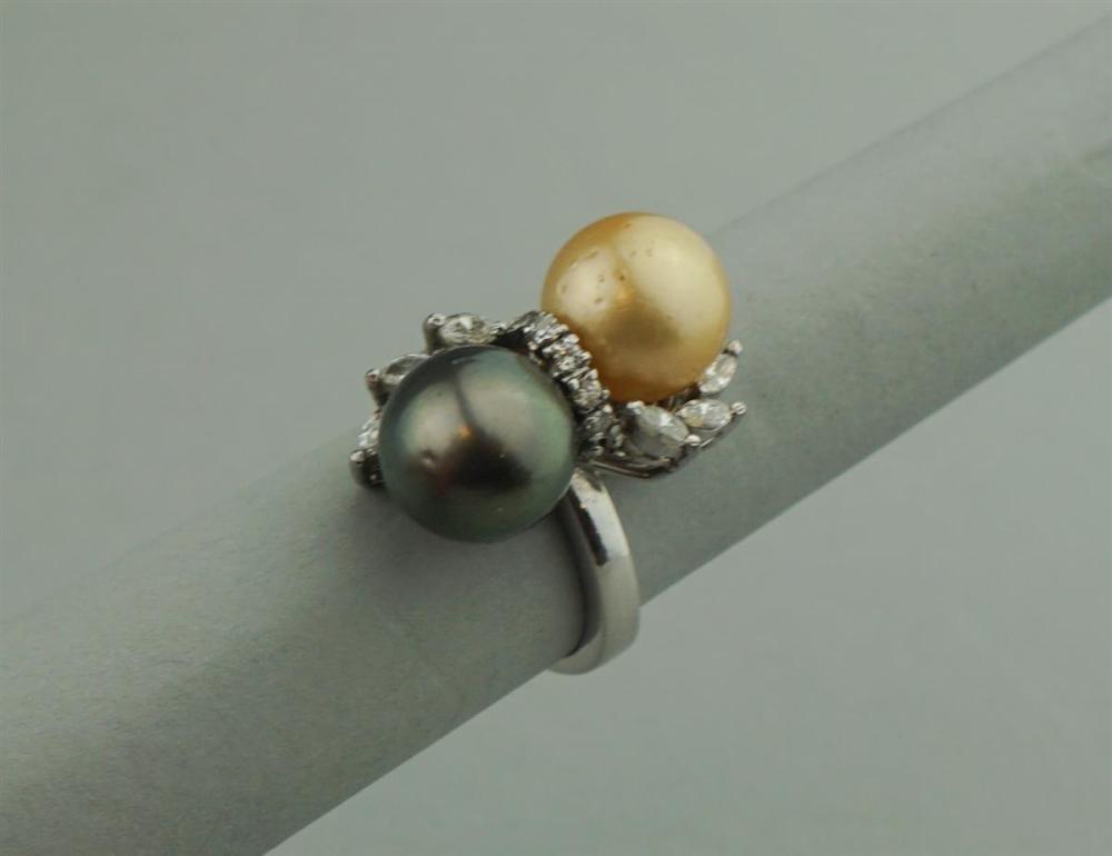 14K WHITE GOLD PEARL AND DIAMOND 33a24d