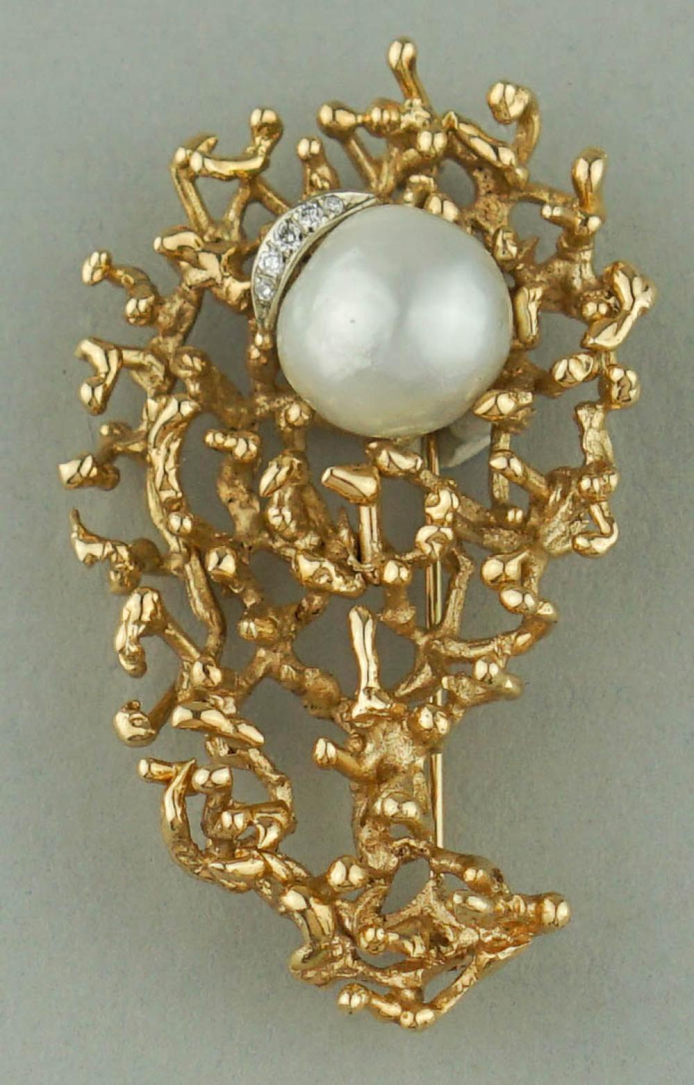 14K YELLOW GOLD SOUTH SEAS PEARL 33a248