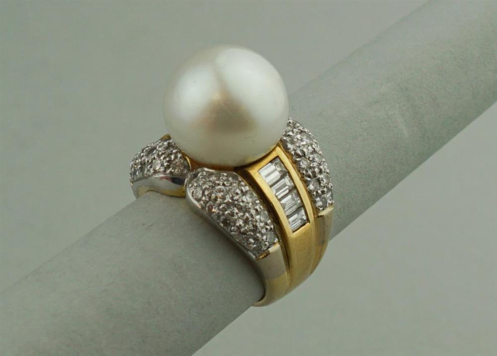 18K YELLOW GOLD, SOUTH SEAS PEARL