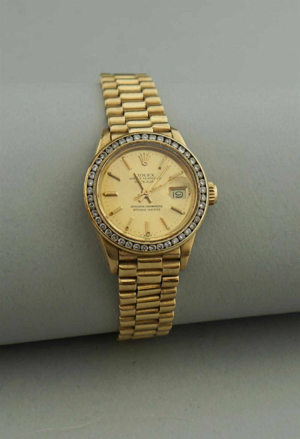 ROLEX 18K YELLOW GOLD DIAMOND BEZEL 33a273