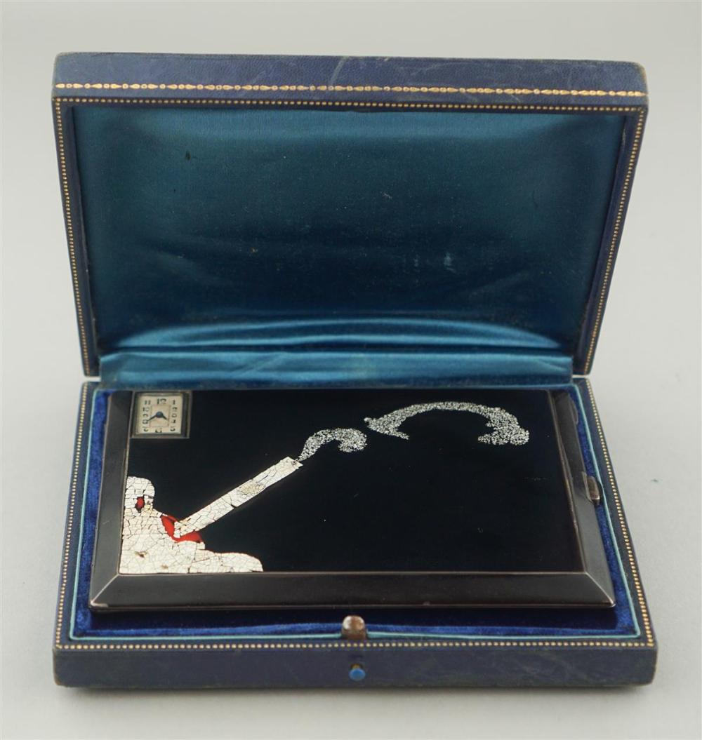 STERLING SILVER AND ENAMEL CIGARETTE 33a286