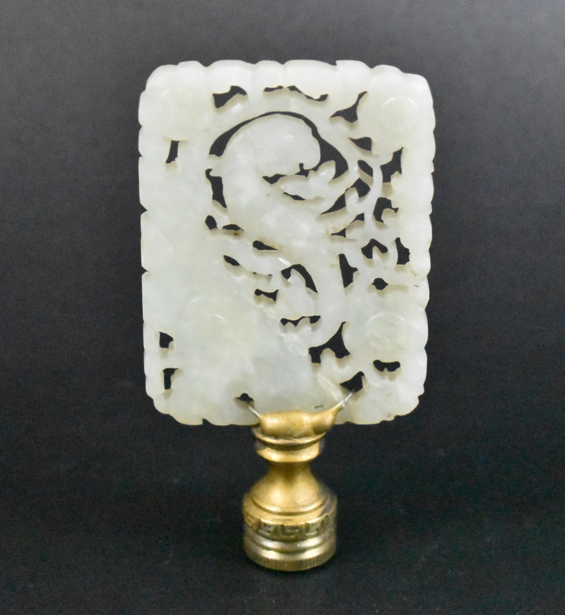 CHINESE JADE CARVED PARROT FINIAL