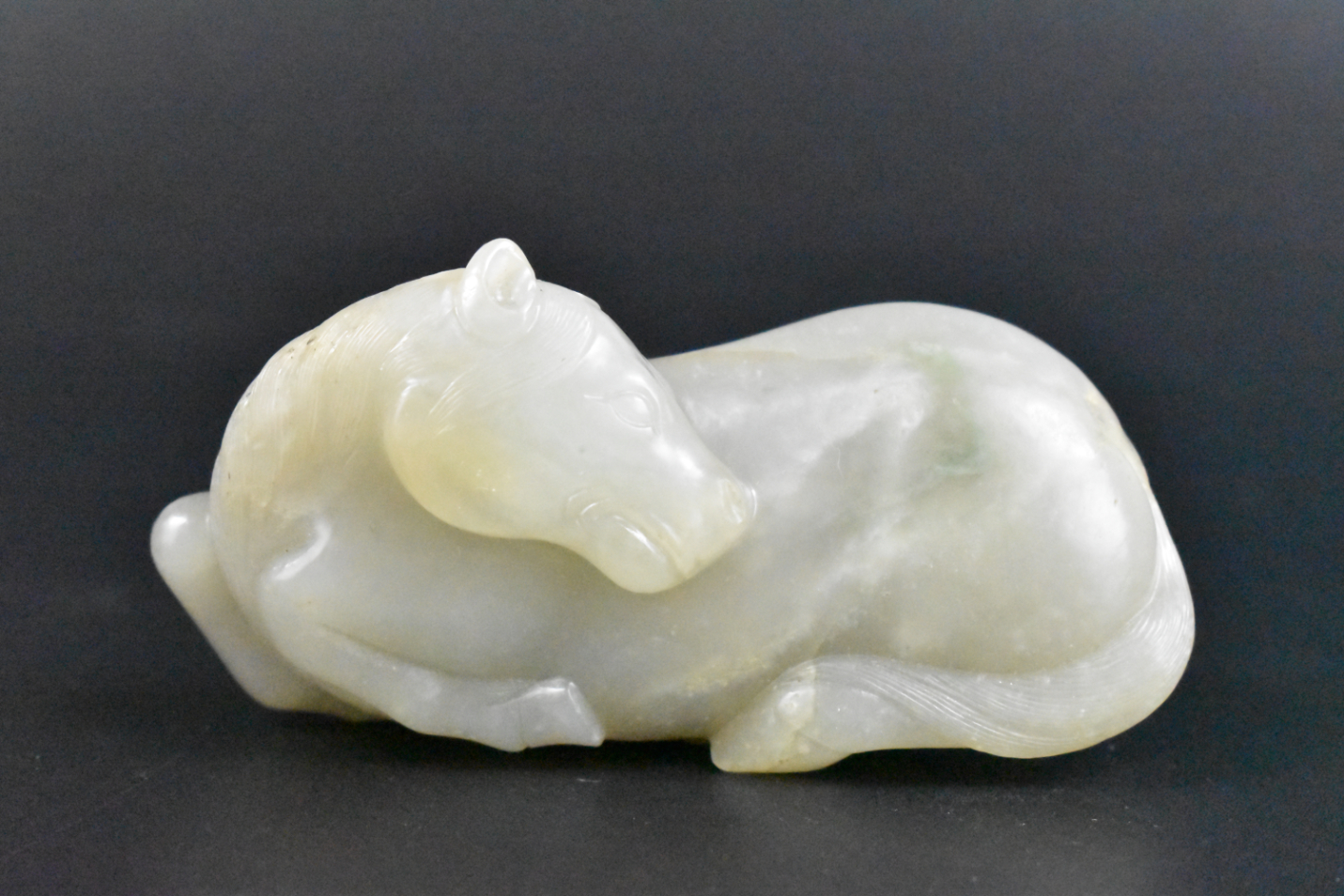 CHINESE JADE CARVED HORSE FIGURE  33a2b6