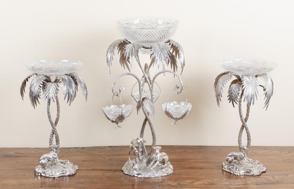 VICTORIAN SILVERPLATED THREE-PIECE