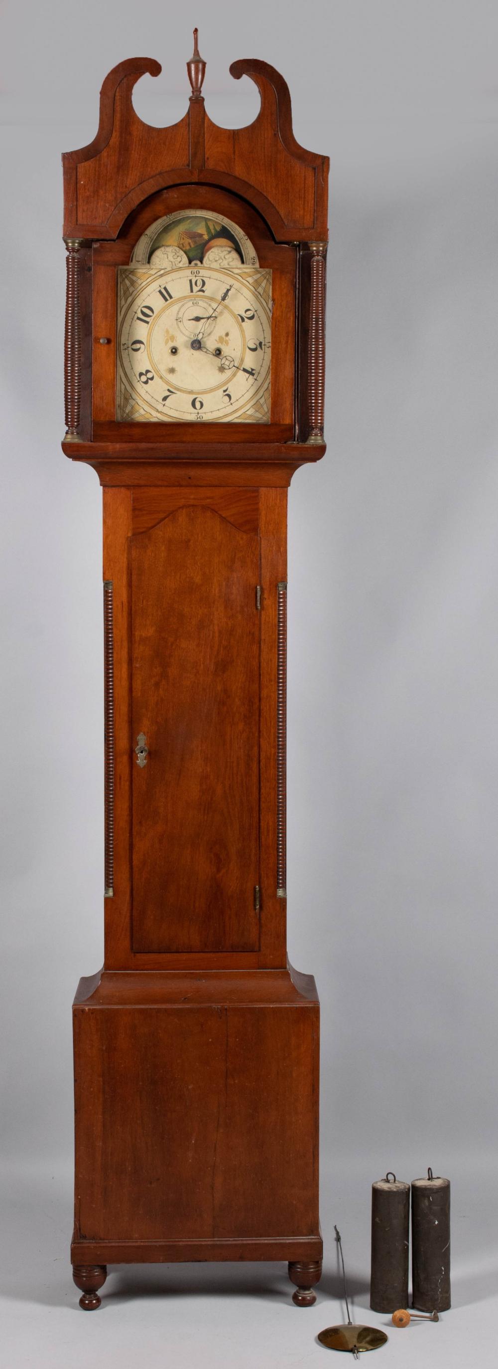 AMERICAN CHERRYWOOD TALL CASE CLOCK