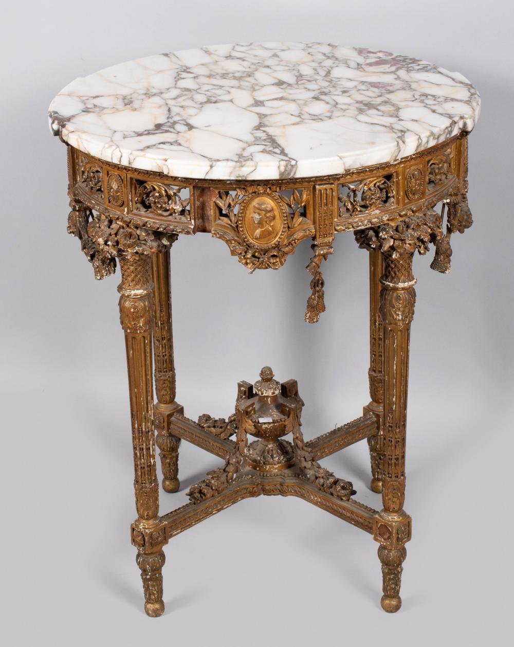 LOUIS XVI STYLE GILTWOOD AND COMPOSITION 33cb12