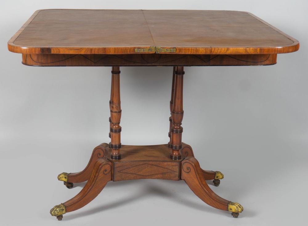 REGENCY INLAID MAHOGANY CARD TABLE  33cb35