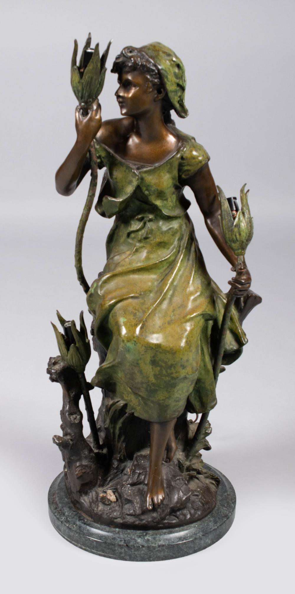 AFTER AUGUST MOREAU FIGURAL BRONZE 33cb7a