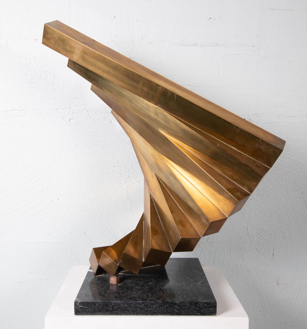 ABSTRACT BRASS SCULPTURE, STAIRS OVERALL