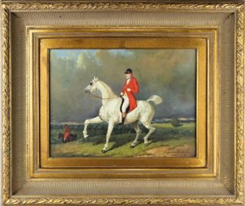  HORSE AND RIDER OIL ON BOARD  33cb77