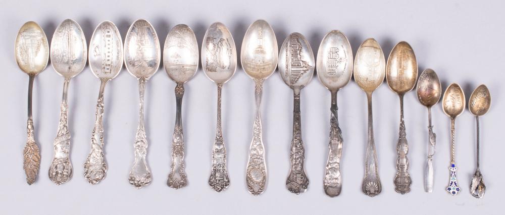 GROUP OF AMERICAN SILVER SOUVENIR SPOONSGROUP