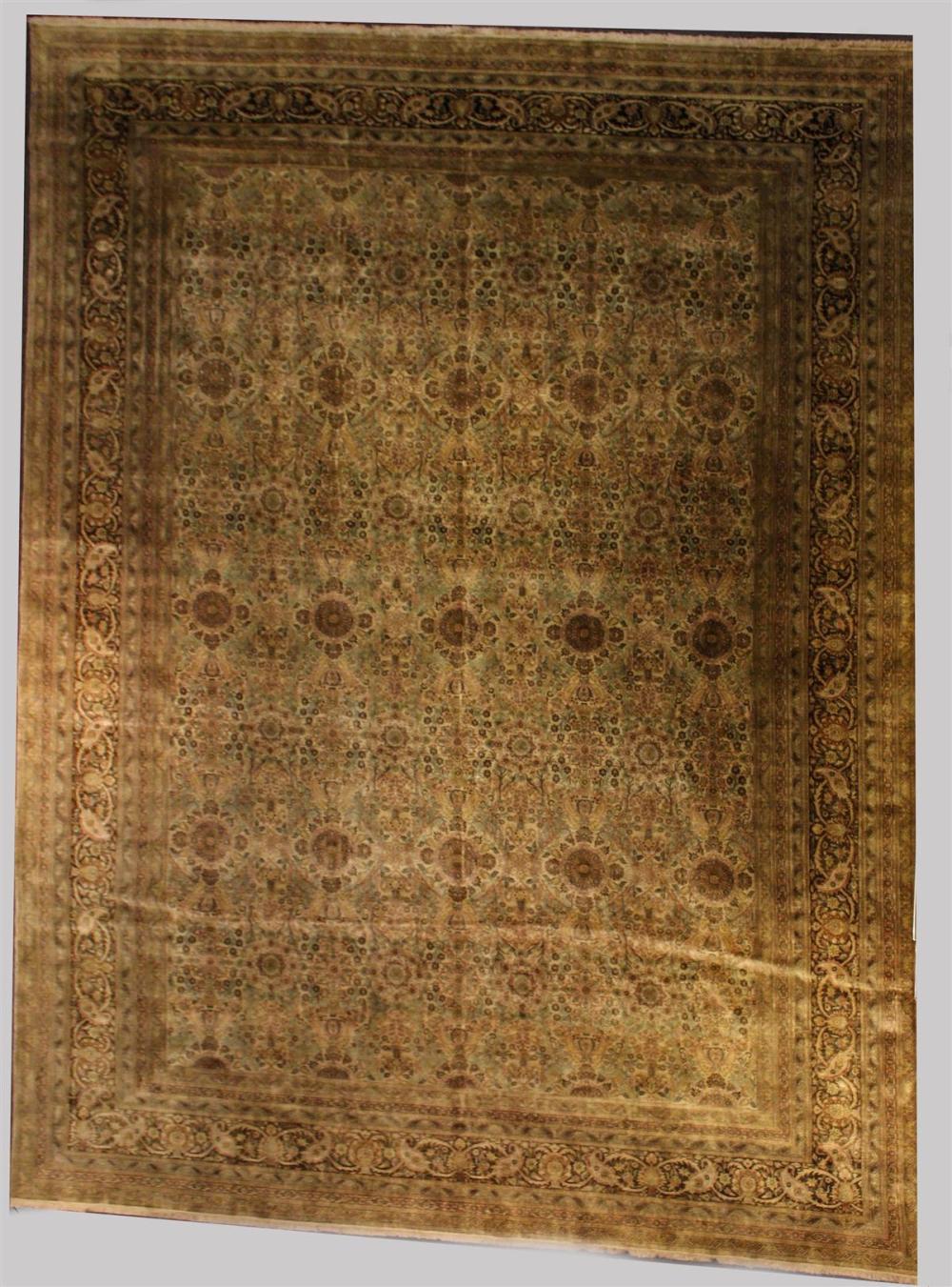 LARGE INDO TABRIZ HAND KNOTTED 33cbca