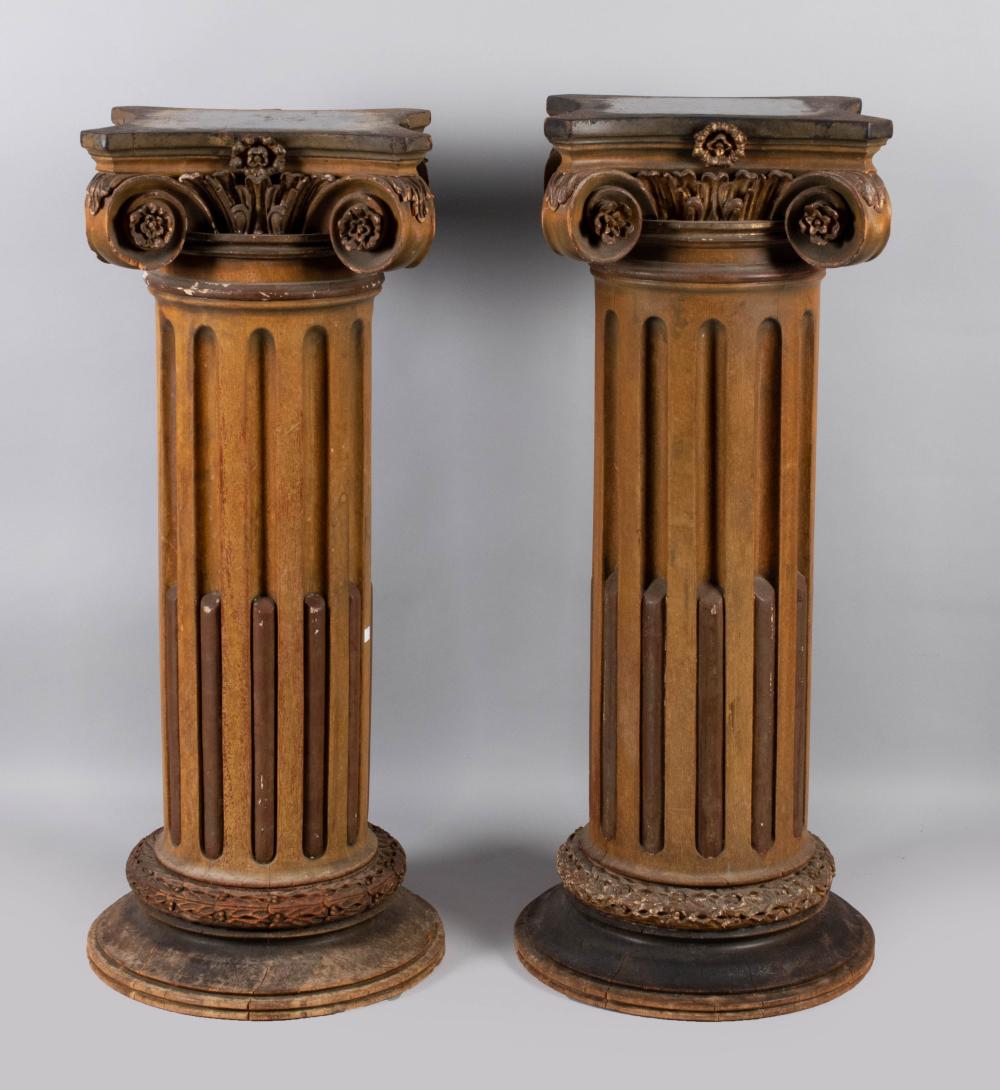 PAIR OF CLASSICAL STYLE PARCEL-GILT