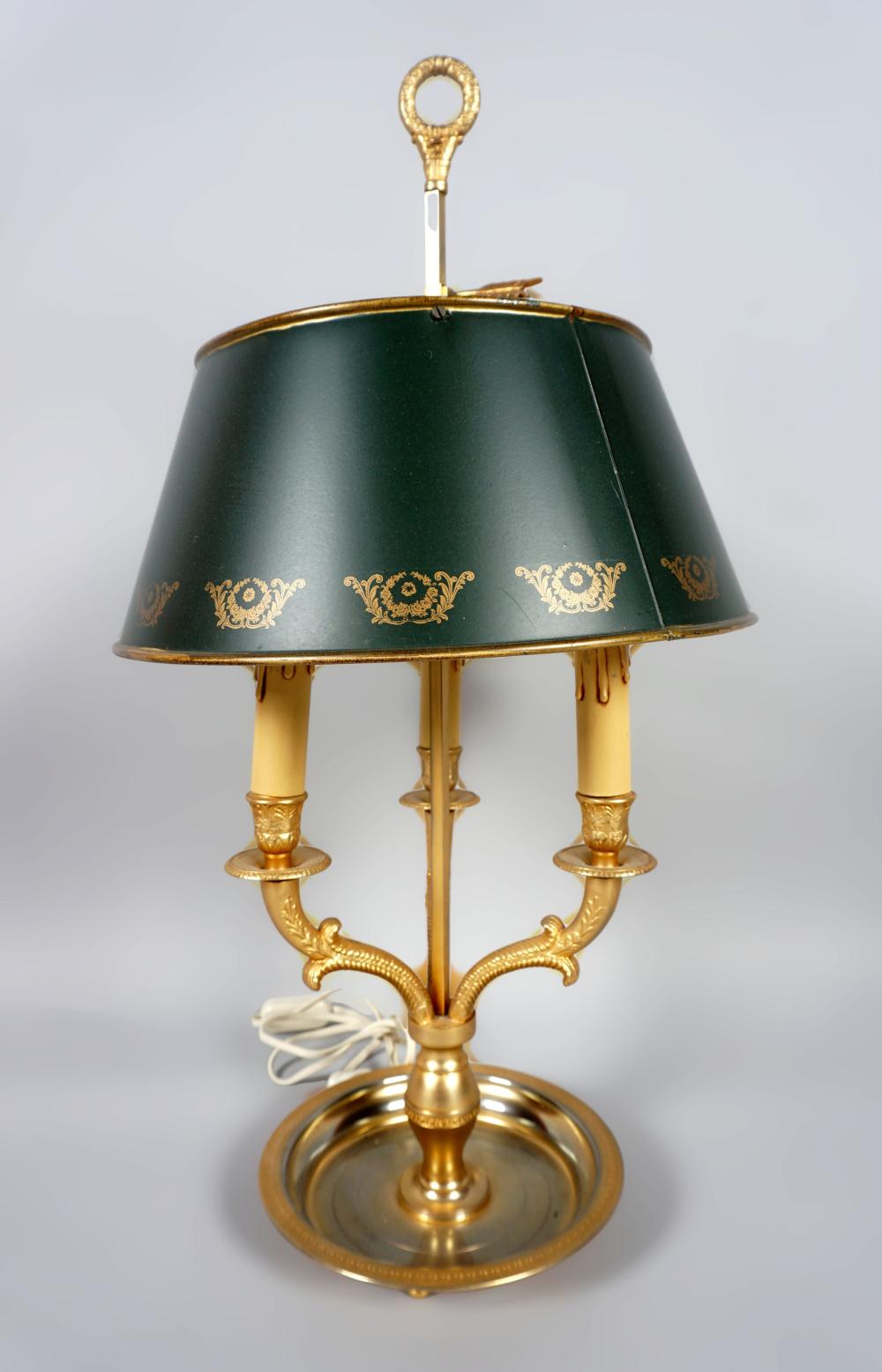 GILT BRASS BOUILLOTTE LAMP WITH