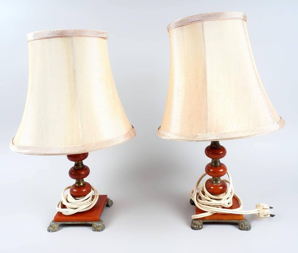 PAIR OF BAKELITE BOUDOIR LAMPS  33cc35