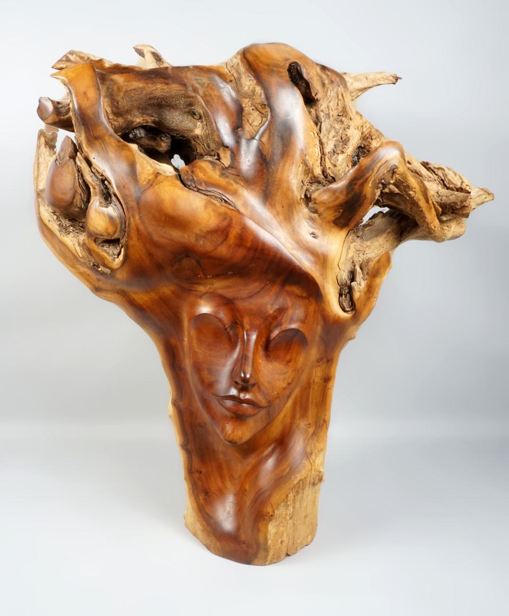 CARVED DRIFTWOOD SCULPTURE HEIGHT: