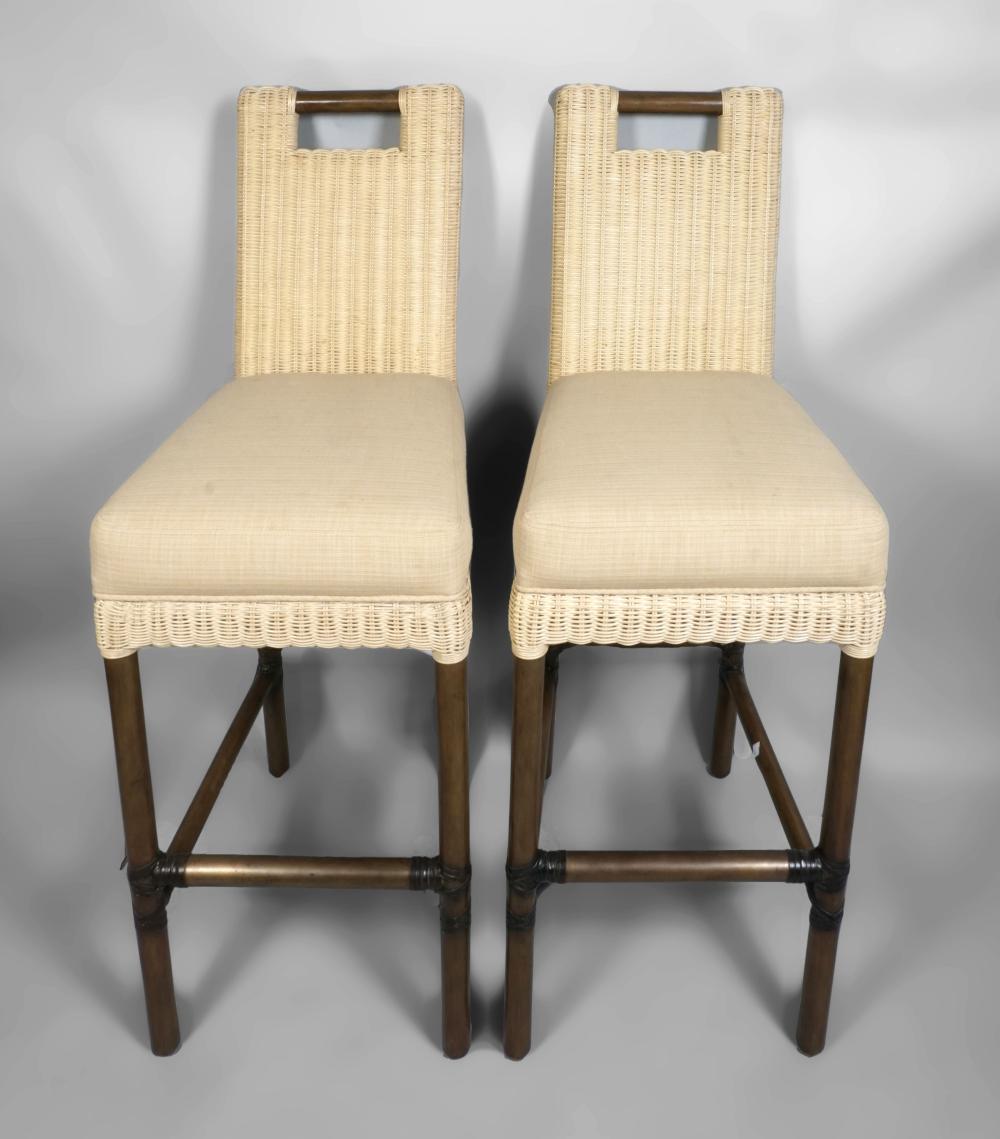 PAIR OF CONTEMPORARY MCGUIRE RATTAN