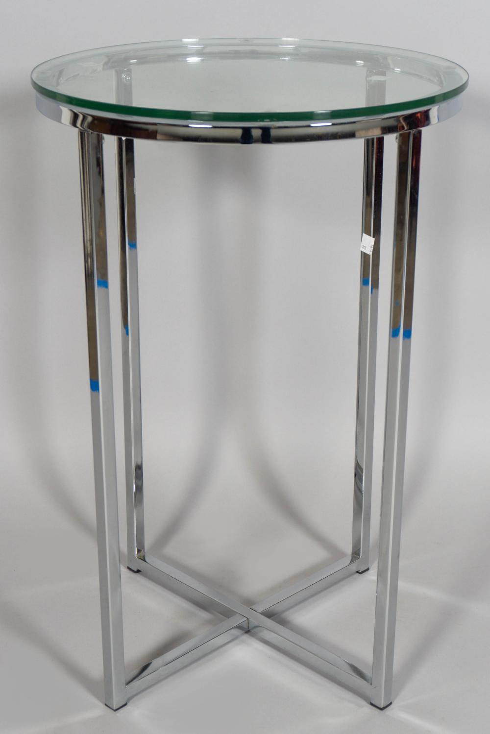 CONTEMPORARY CHROME SIDE TABLE 33cccb