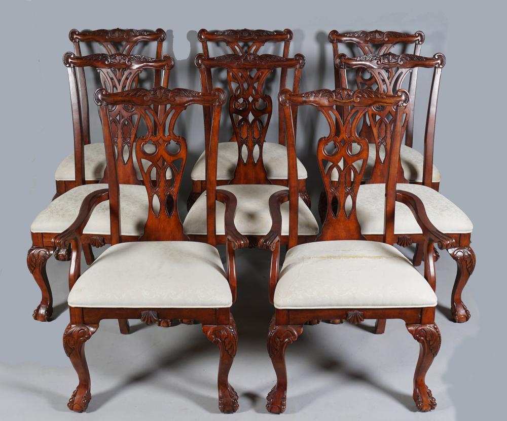 SET OF EIGHT GEORGE III STYLE MAHOGANY