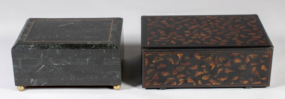 TWO DECORATIVE BOXES LARGER 6 33cd30