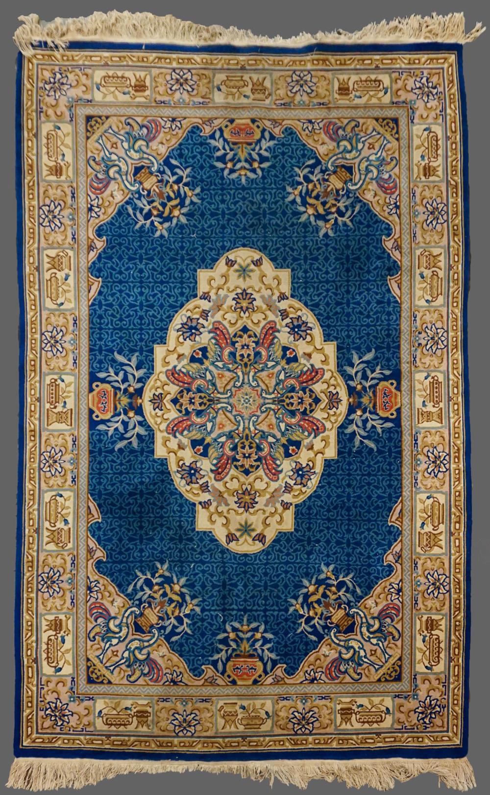 CHINESE MEDALLION WOOL RUG WOVEN 33cd53