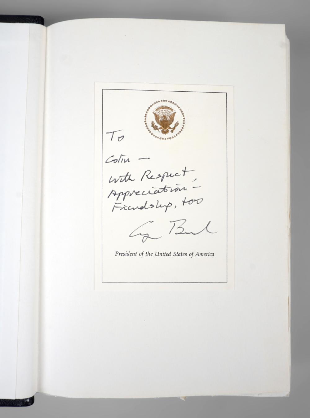 GEORGE H.W. BUSH, SIGNED AND INSCRIBED